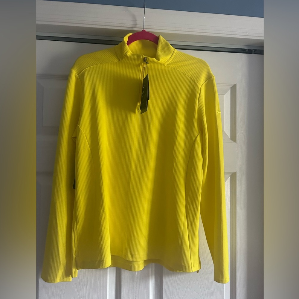 Nike Bright Yellow Dri-Fit Half-Zip Top